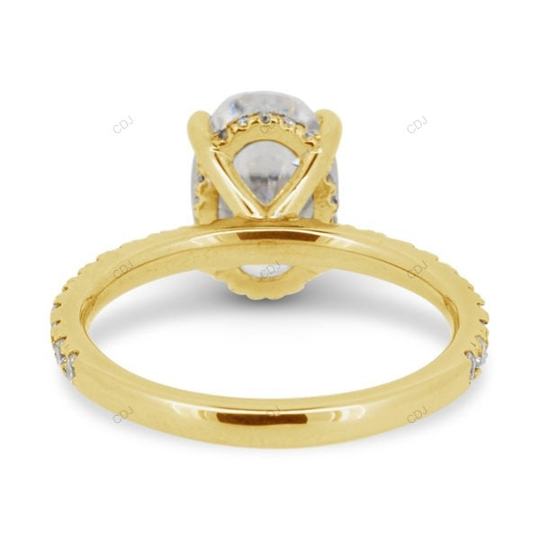 Oval Cut Hidden Halo Lab Grown Diamond Rose Gold Ring
