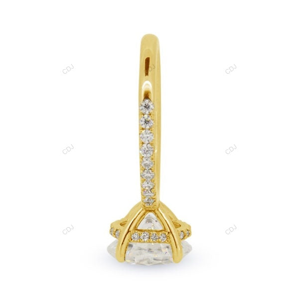 Oval Cut Hidden Halo Lab Grown Diamond Rose Gold Ring
