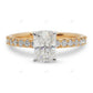Two Tone Hidden Halo Lab Grown Diamond Gold Ring