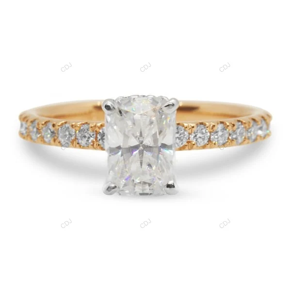 East West Lab Grown Diamond Cluster Gold Ring