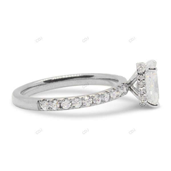Two Tone Hidden Halo Lab Grown Diamond Gold Ring