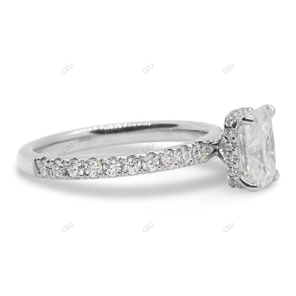 Two Tone Hidden Halo Lab Grown Diamond Gold Ring