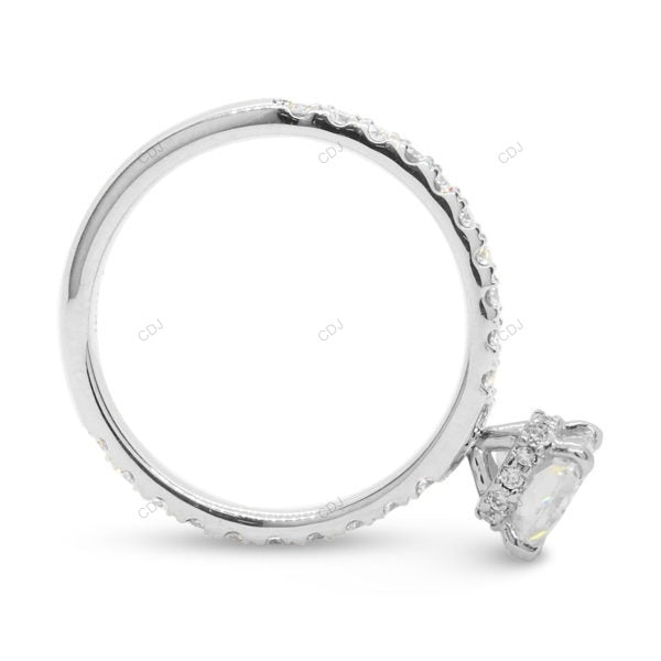 Two Tone Hidden Halo Lab Grown Diamond Gold Ring