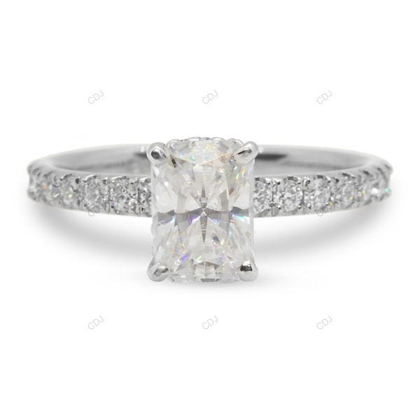 Two Tone Hidden Halo Lab Grown Diamond Gold Ring