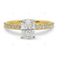 Two Tone Hidden Halo Lab Grown Diamond Gold Ring