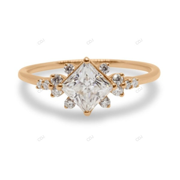 East West Lab Grown Diamond Cluster Gold Ring