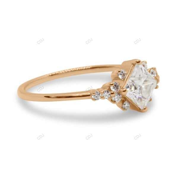 East West Lab Grown Diamond Cluster Gold Ring