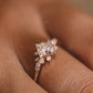 East West Lab Grown Diamond Cluster Gold Ring