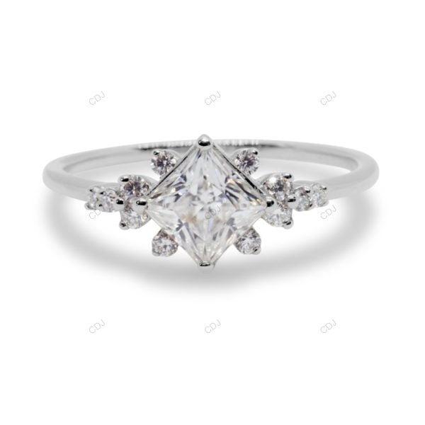 East West Lab Grown Diamond Cluster Gold Ring