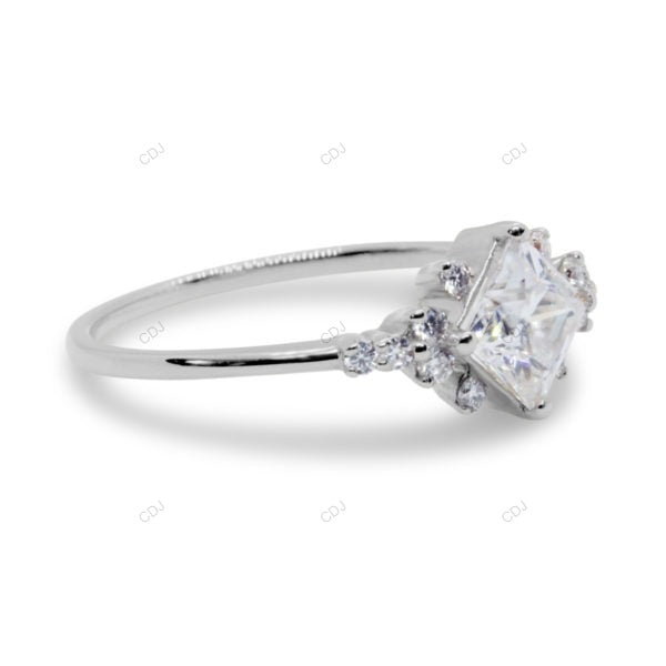 East West Lab Grown Diamond Cluster Gold Ring