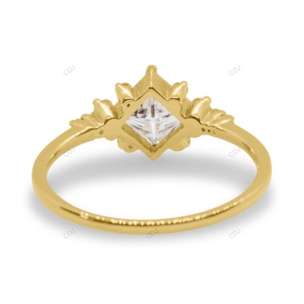 East West Lab Grown Diamond Cluster Gold Ring