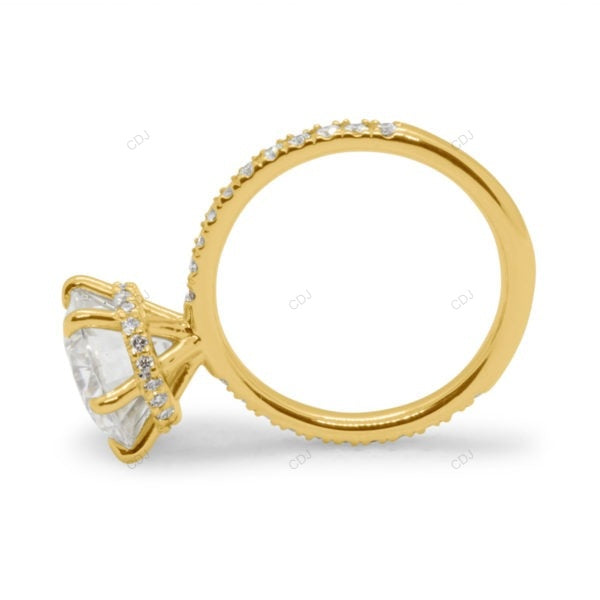 Hidden Halo White Gold Lab Grown Diamond Ring