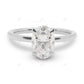 Hidden Halo Oval Cut Lab Grown Diamond Solid Gold Ring