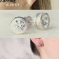 Flush Setting White Gold Lab Created Diamond Earrings