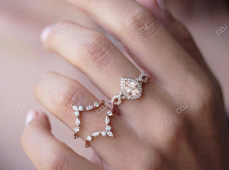 1.45 CTW Pear Shaped Infinity Halo Engagement Ring