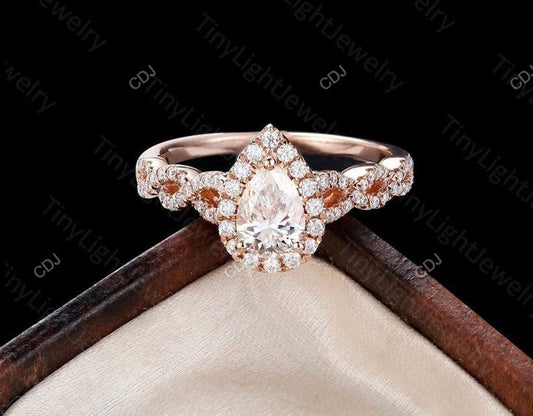 1.45 CTW Pear Shaped Infinity Halo Engagement Ring