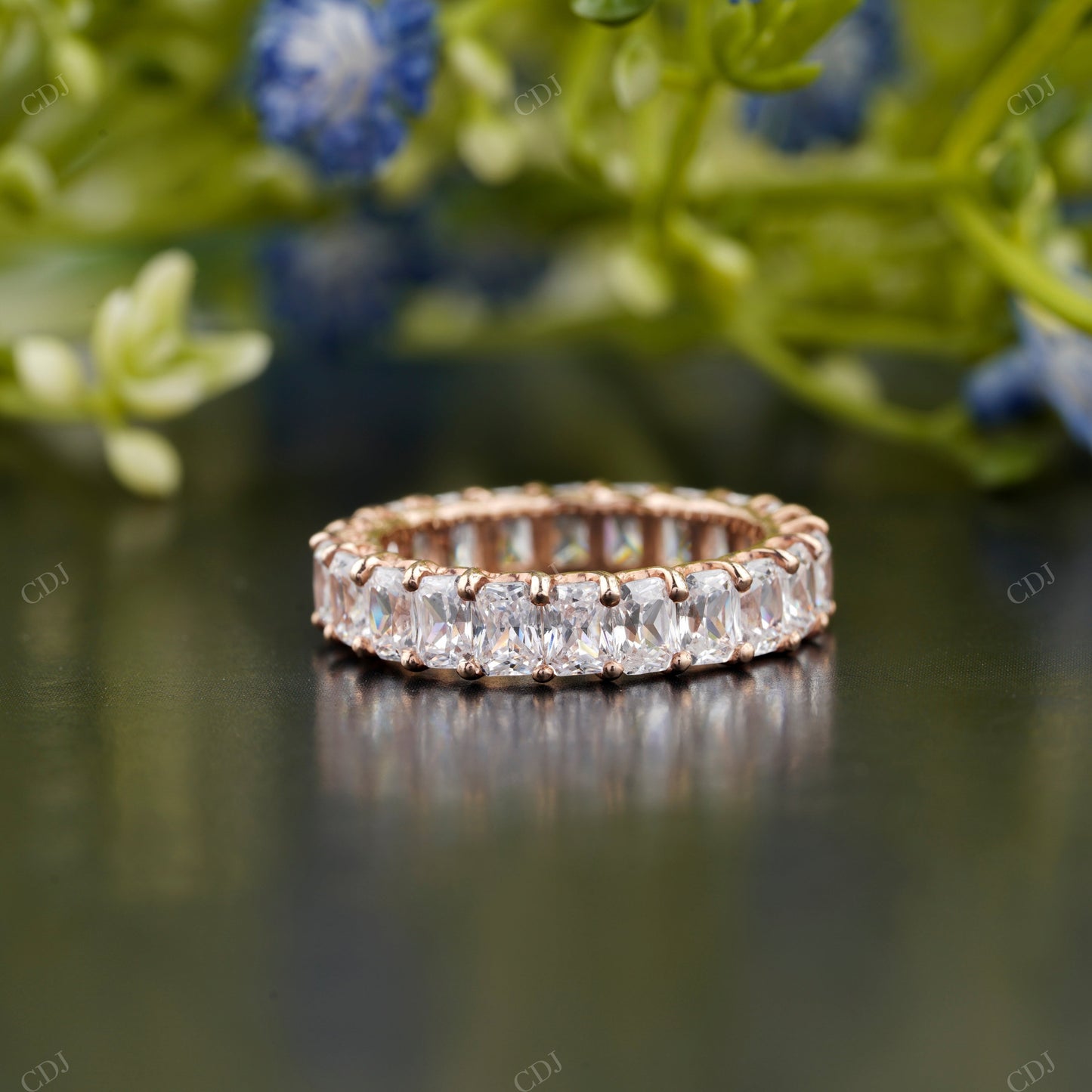 Emerald Moissanite Diamond Full Eternity Band customdiamjewel
