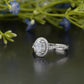Lab-Grown Diamond Pavé Halo Ring