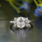 Floral Side Stone Lab Grown Diamond Ring