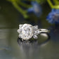 Floral Side Stone Lab Grown Diamond Ring