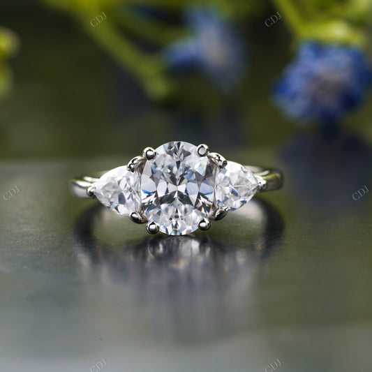 Lab-Grown Diamond Oval Three-Stone Ring
