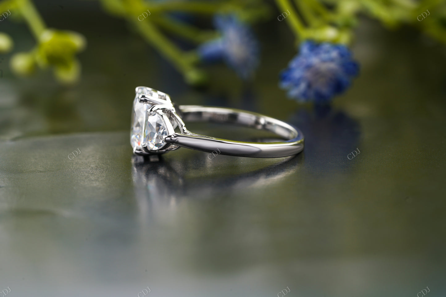Lab-Grown Diamond Oval Three-Stone Ring