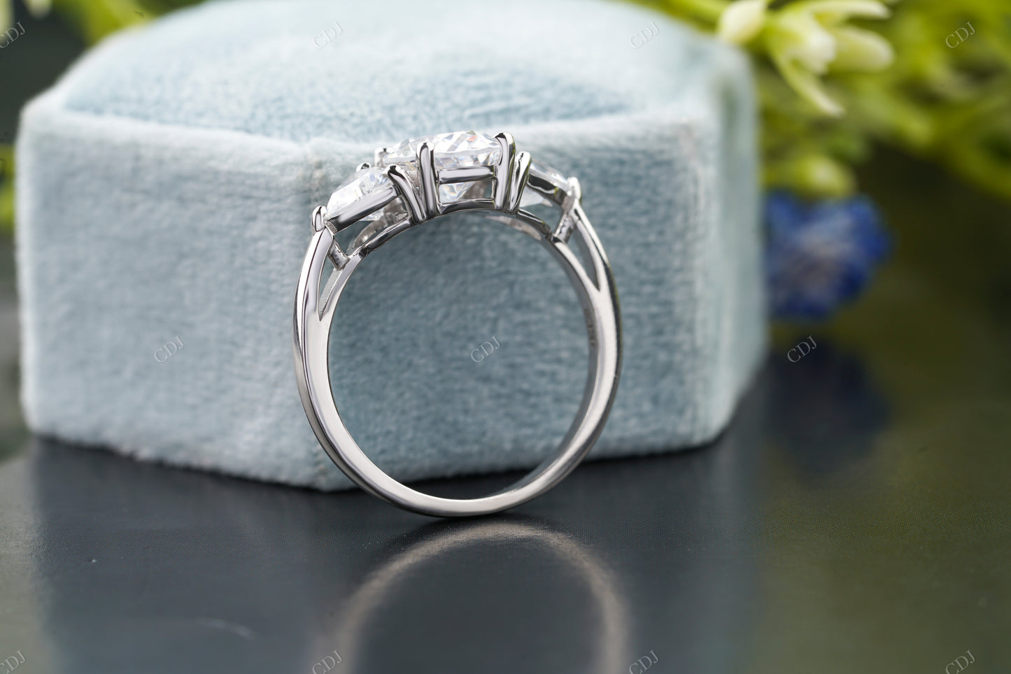 Lab-Grown Diamond Oval Three-Stone Ring
