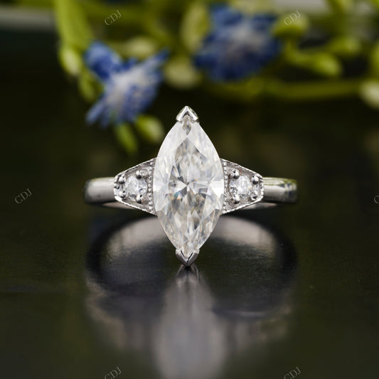Three-Stone Marquise Lab-Grown Diamond Ring customdiamjewel