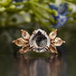 Floral Marquise Side Stone Moissanite Ring customdiamjewel