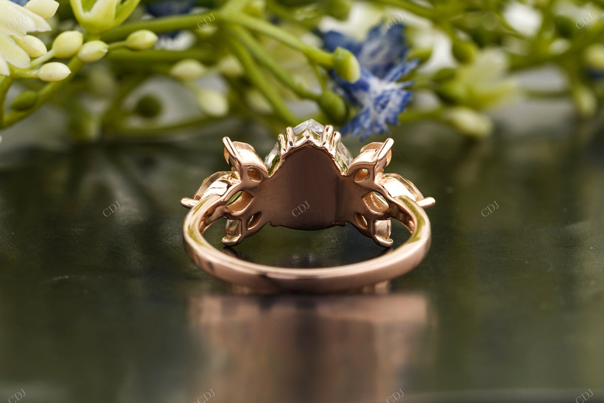 Floral Marquise Side Stone Moissanite Ring customdiamjewel