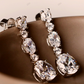 White Gold Lab Grown Diamond Unique Oval Cut Stud Earrings