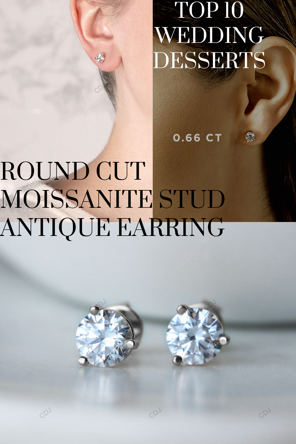 Lab Grown Diamond White Gold Stud Earrings For Daily Wear