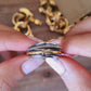 Two-Tone Sterling Silver and Yellow Gold Twisted Rope Spinner Ring
