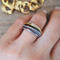 Two-Tone Sterling Silver and Yellow Gold Twisted Rope Spinner Ring