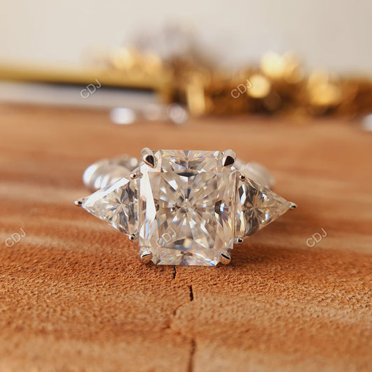 4.30 CTW Emerald Cut Lab Grown Diamond Cluster Ring Cluster Engagement Ring customdiamjewel
