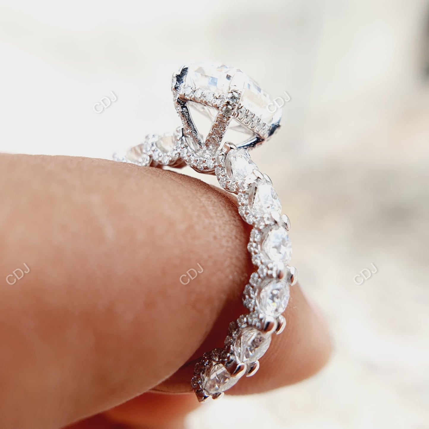 2.66 CTW Emerald Lab-Grown Diamond Engagement Ring