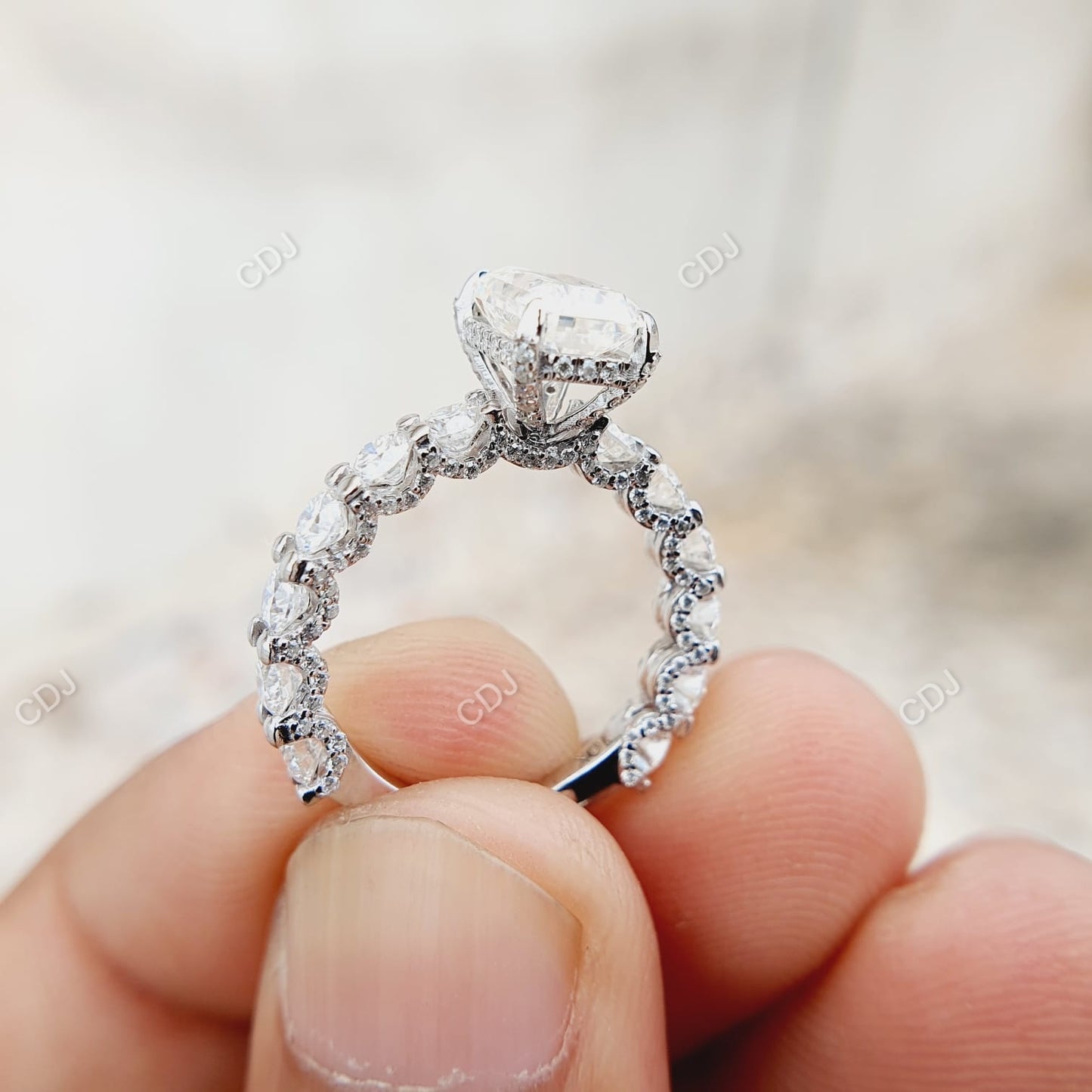 2.66 CTW Emerald Lab-Grown Diamond Engagement Ring