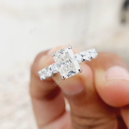 2.66 CTW Emerald Lab-Grown Diamond Engagement Ring Engagement Ring customdiamjewel