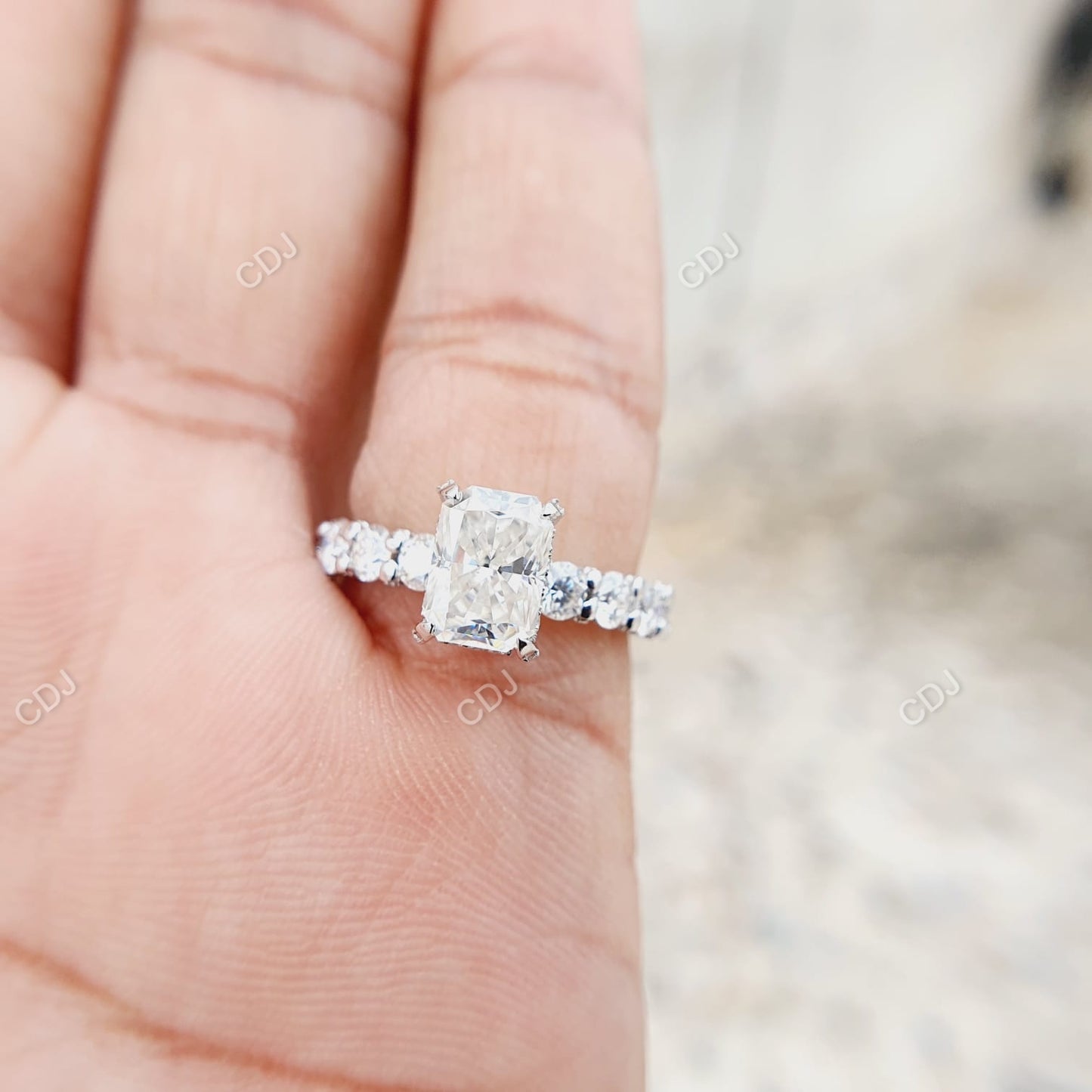 2.66 CTW Emerald Lab-Grown Diamond Engagement Ring