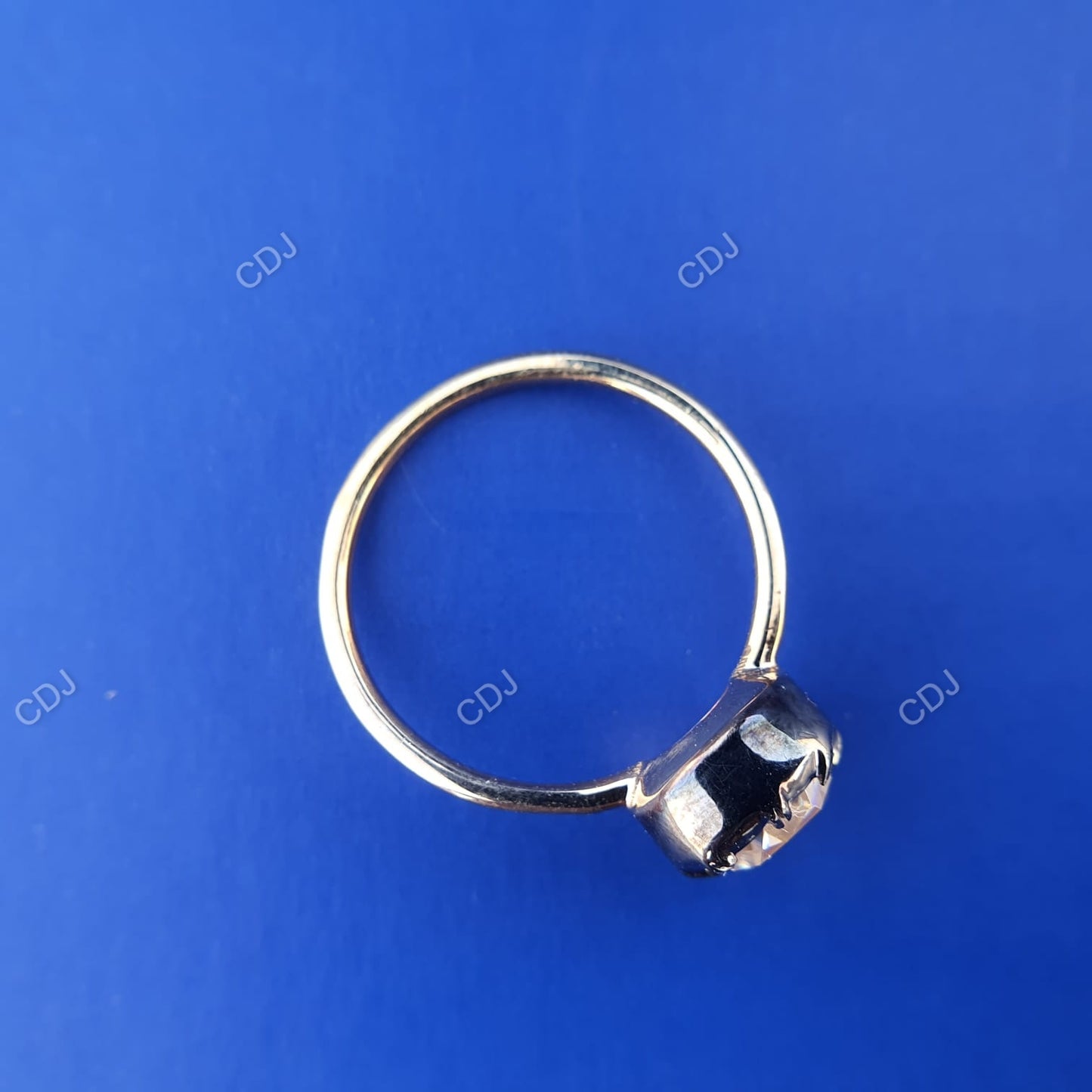 Old Mine Cut Lab Grown Diamond Solitaire Ring
