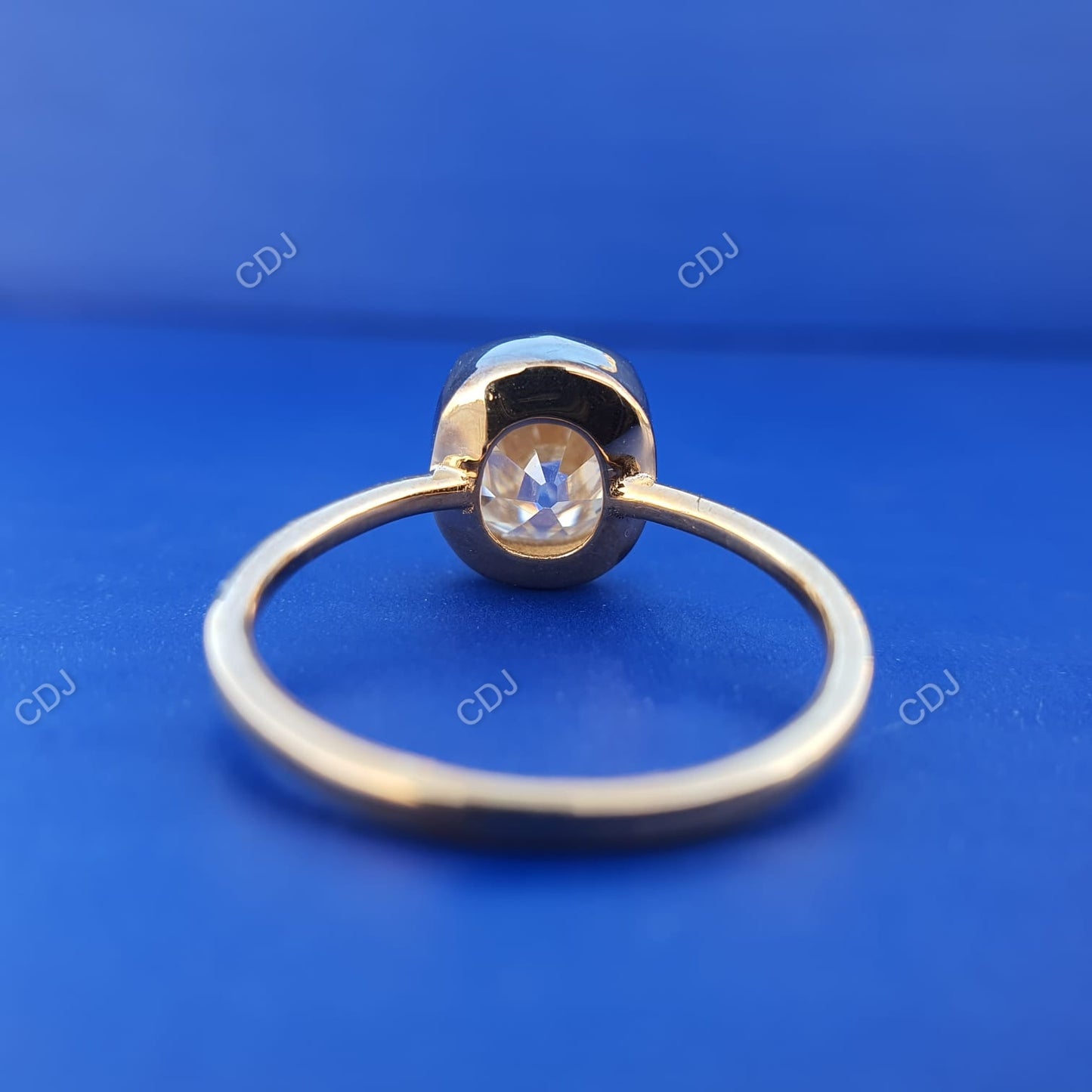 Old Mine Cut Lab Grown Diamond Solitaire Ring