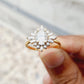 2 CTW Oval Lab Grown Diamond Cluster Engagement Ring