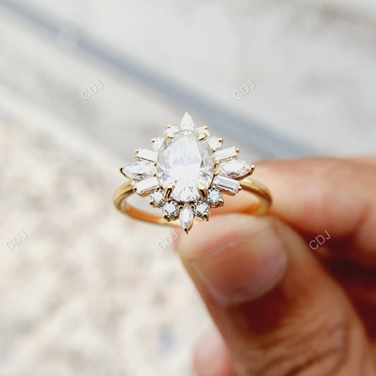 2 CTW Oval Lab Grown Diamond Cluster Engagement Ring Cluster Engagement Ring customdiamjewel