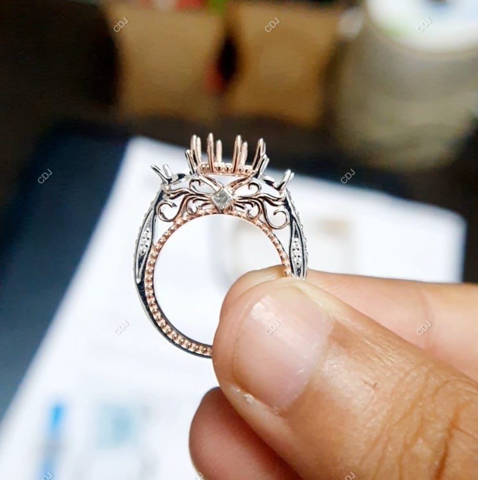 14K Rose Gold 1.30 CTW Lab-Grown Milgrain Engagement Ring