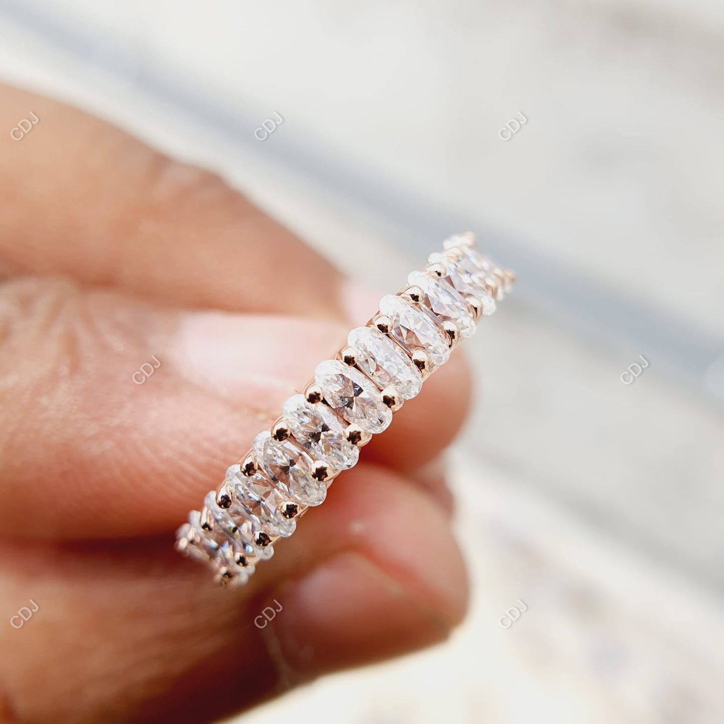 10K Yellow Gold 1.05 CTW Oval Cut Lab-Grown Half Eternity Band