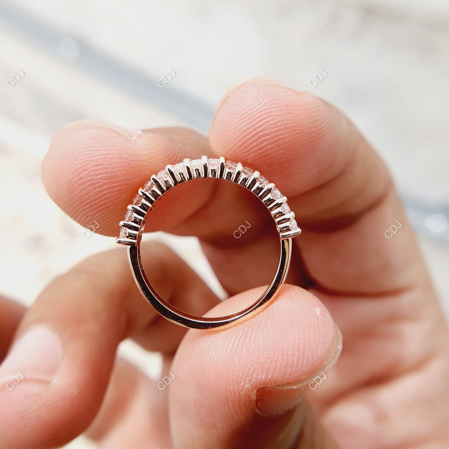 10K Yellow Gold 1.05 CTW Oval Cut Lab-Grown Half Eternity Band