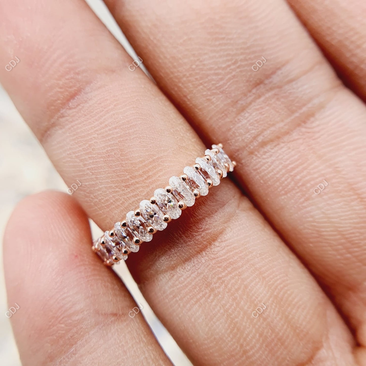 10K Yellow Gold 1.05 CTW Oval Cut Lab-Grown Half Eternity Band