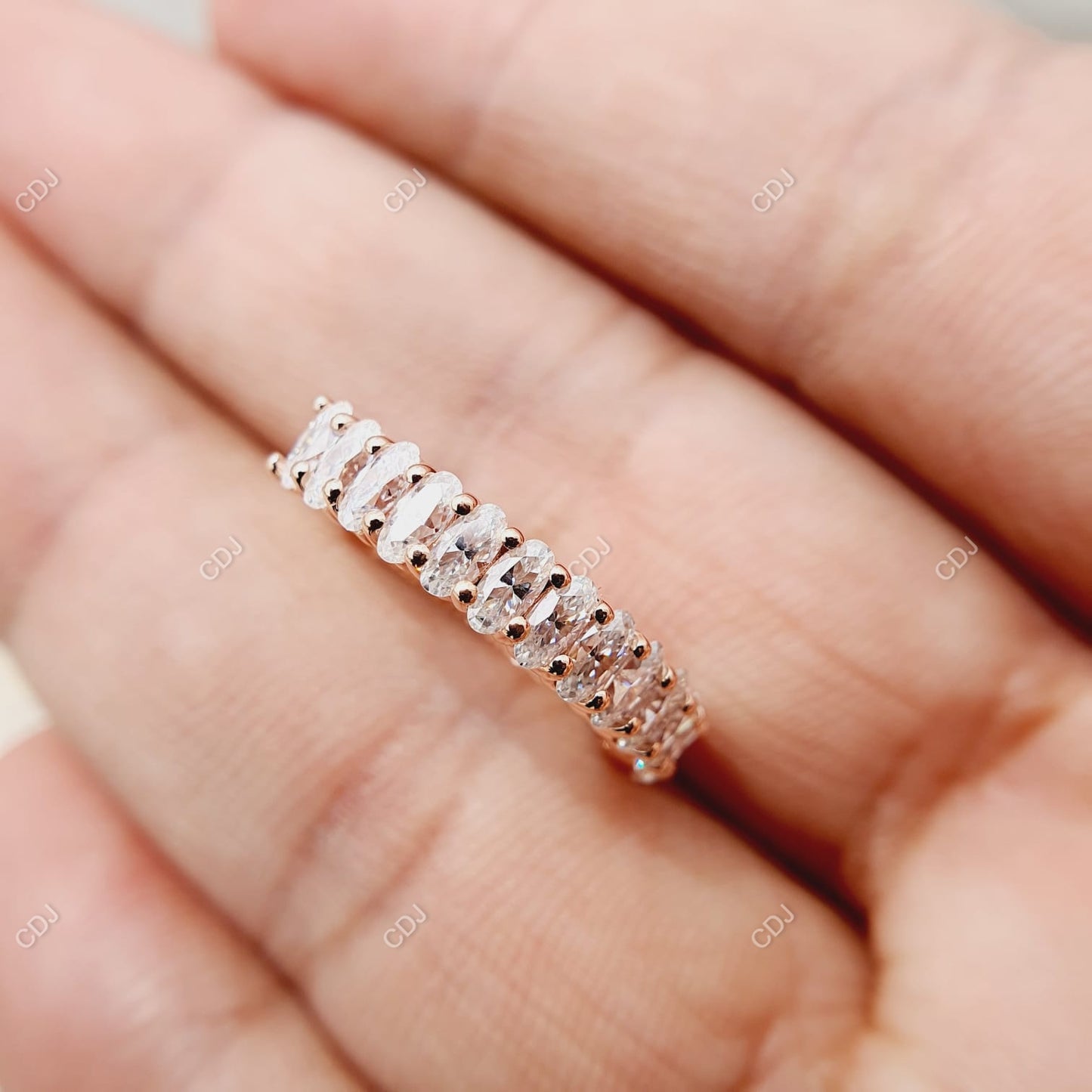 10K Yellow Gold 1.05 CTW Oval Cut Lab-Grown Half Eternity Band