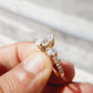 18K Gold 0.56 CTW Pear Cut Three-Stone Diamond Engagement Ring