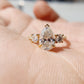 18K Gold 0.56 CTW Pear Cut Three-Stone Diamond Engagement Ring